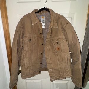 Carhartt Sandstone Sherpa Lined Jean Jacket